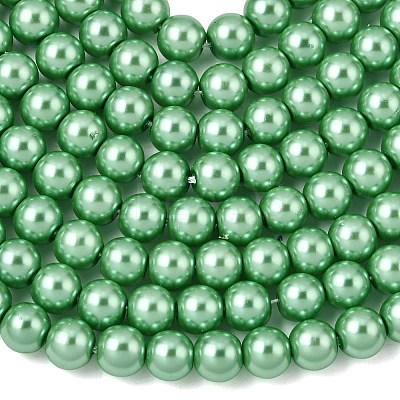 Eco-Friendly Dyed Glass Pearl Round Beads Strands HY-A002-6mm-RB008-1