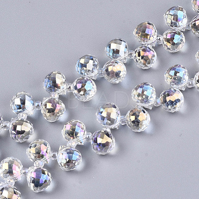 Transparent Glass Beads Strands X-GLAA-T006-14F-1