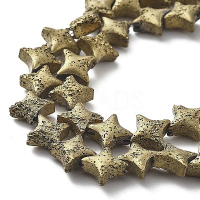 Electroplated Natural Lava Rock Beads Strands G-A251-C01-01A-1