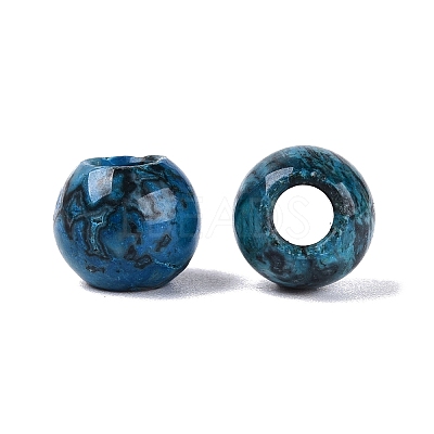 Natural Blue Agate(Dyed & Heated) European Beads G-Q607-02K-1