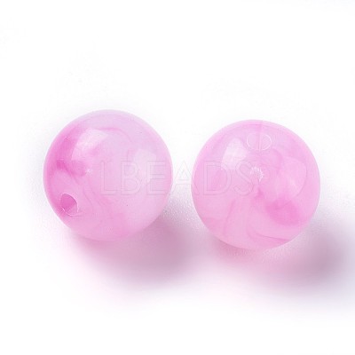 Acrylic Imitation Jade Beads LS-MACR-E025-25D-8mm-1