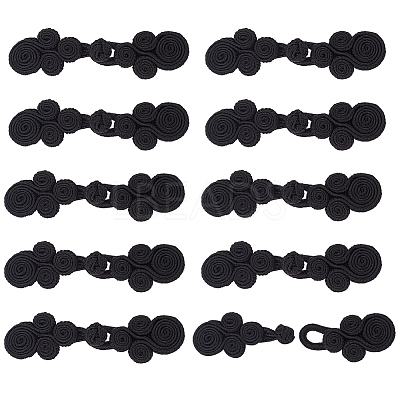 20 Pairs Handmade Chinese Frogs Knots Buttons BUTT-BC0001-06B-1