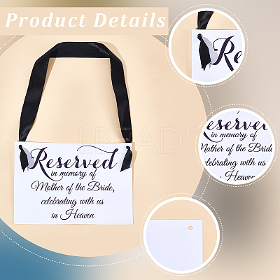2Pcs Paper Wedding Memorial Sign AJEW-CN0006-23-1