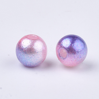 Rainbow ABS Plastic Imitation Pearl Beads OACR-Q174-10mm-13-1