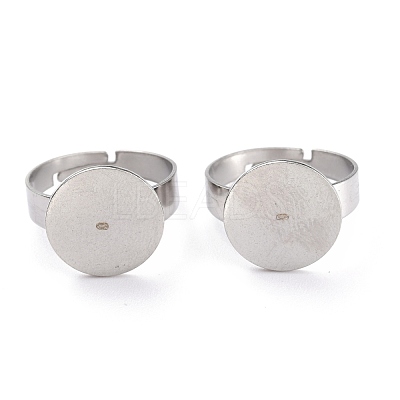 Tarnish Resistant Adjustable 304 Stainless Steel Rings Components X-STAS-O146-01P-1