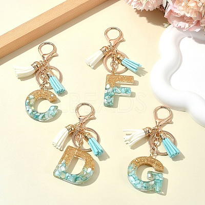 Transparent Epoxy Resin Pendant Keychains KEYC-FS00022-09-1
