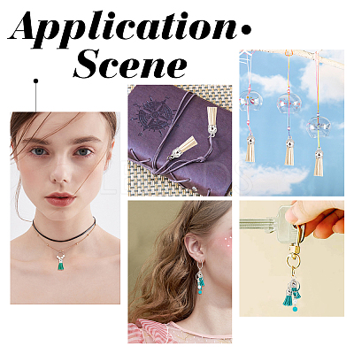 100Pcs Faux Suede Tassel Pendant Decorations FIND-SC0002-29D-1