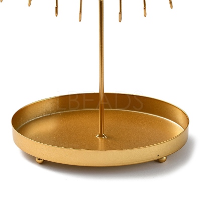 Iron Jewelry Display Stand with Tray ODIS-K003-06A-G-1