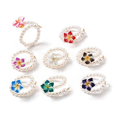 Handmade Polymer Clay Cuff Rings RJEW-JR00917-02-1