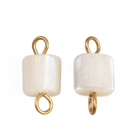 Natural Shell Square Connector Charms STAS-D378-23G-1