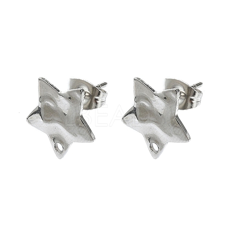 Non-Tarnish 304 Stainless Steel Stud Earring Findings X-STAS-L024-003P-09-1