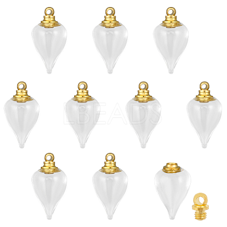 CHGCRAFT 10Pcs Glass Perfume Bottle Pendants FIND-CA0007-57-1