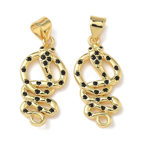 Brass Micro Pave Cubic Zirconia Pendants KK-L243-29G-15-1