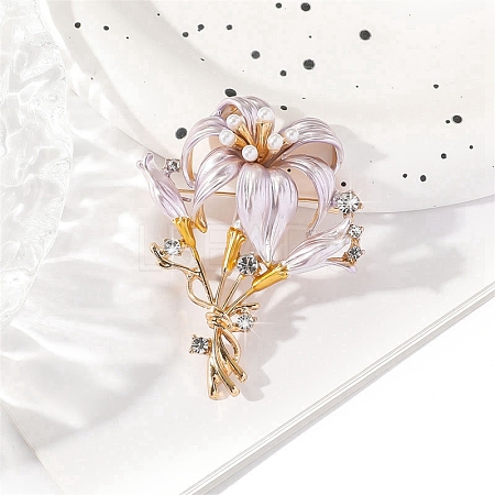 Lily Alloy Enamel Brooches PW-WGAC49F-02-1