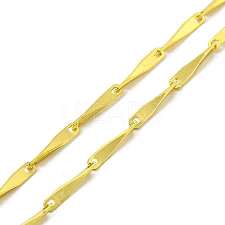 Brass Bar Link Chain Necklaces Making with Clasp KK-L209-034A-G-1