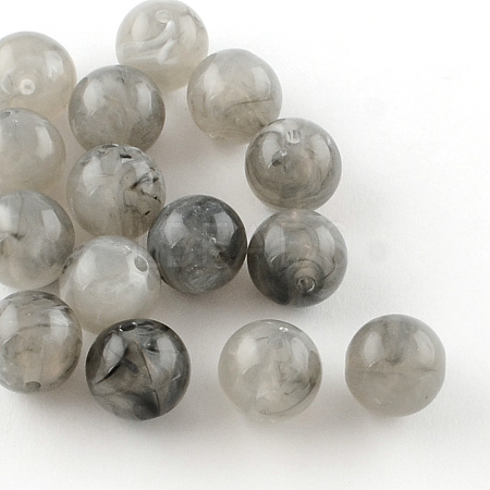Round Imitation Gemstone Acrylic Beads OACR-R029-8mm-04-1