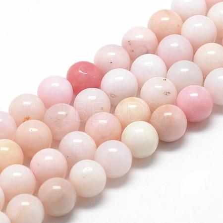 Natural Pink Opal Beads Strands G-R446-10mm-10-1