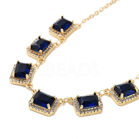 Rack Plating Brass Micro Pave Cubic Zirconia Necklaces NJEW-M215-03G-01-1