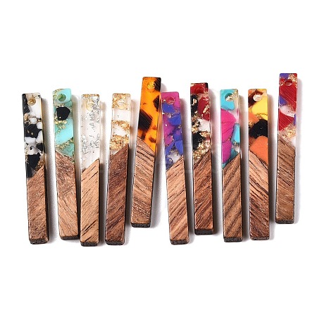 Epoxy Resin & Walnut Wood Pendants RESI-N039-119-1