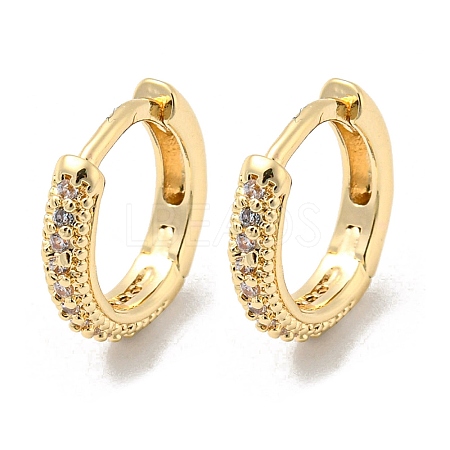 Brass Micro Pave Clear Cubic Zirconia Hoop Earrings for Women EJEW-E295-26KCG-1
