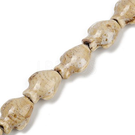 Handmade Porcelain Beads Strands PORC-P030-01A-10-1