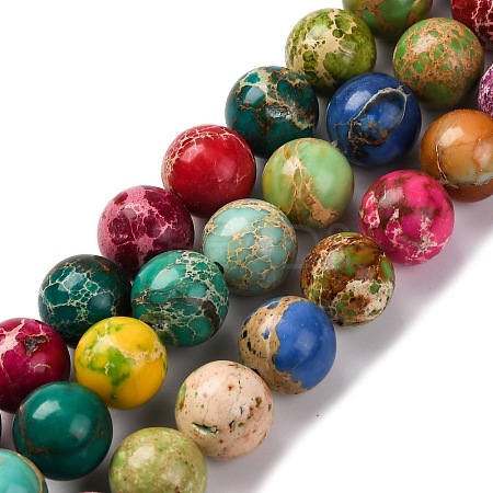 Dyed Natural Regalite/Imperial Jasper/Sea Sediment Jasper Beads Strands G-B124-C03-01-1