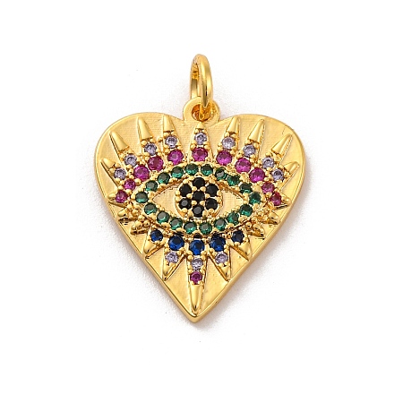 Brass Micro Pave Cubic Zirconia Pendants KK-U033-07G-02-1