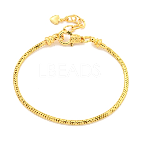 3MM Brass European Style Round Snake Chain Bracelets for Jewelry Making BJEW-G703-04G-1