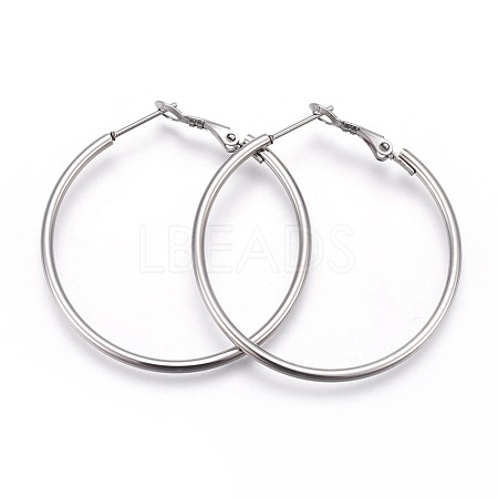 Tarnish Resistant 201 Stainless Steel Hoop Earrings EJEW-F188-24P-B-1