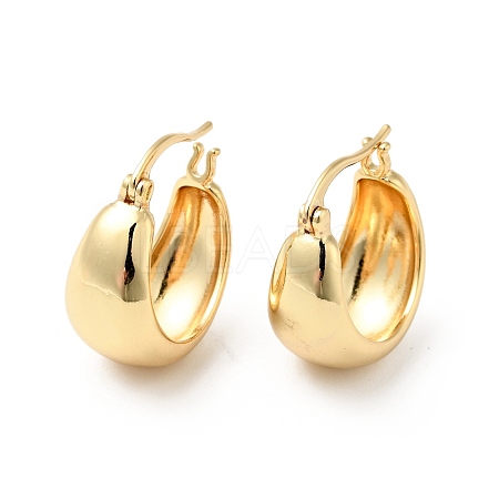 Rack Plating Brass Thick Tube Hoop Earrings for Women EJEW-G311-03G-1
