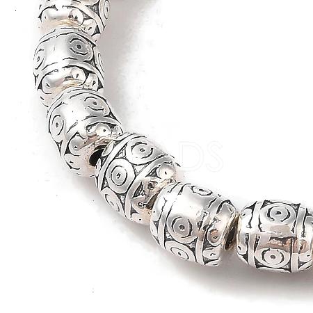 Barrel Tibetan Style Alloy Bead Strands TIBEB-O007-37-NR-1