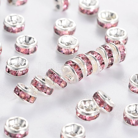 Brass Grade A Rhinestone Spacer Beads RSB034NF-07-1