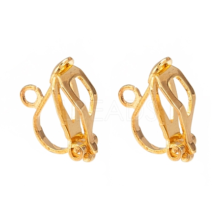 Brass Clip-on Earring Findings X-EC109-G-1