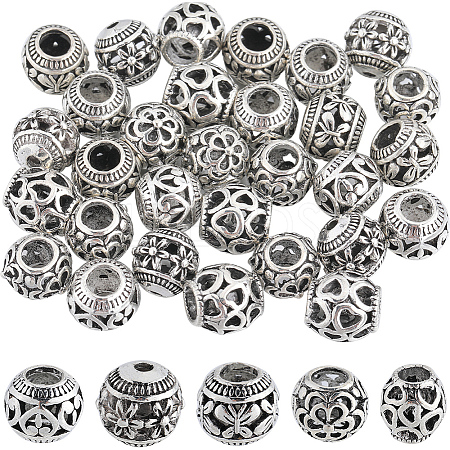 40Pcs 5 Styles Alloy European Beads FIND-SC0010-56-1