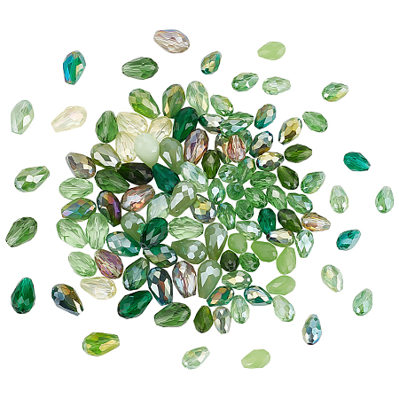 4Bags 2 Styles Transparent Glass Beads  Segmented Multi-color Beads GLAA-PH0003-25A-1