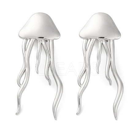 304 Stainless Steel Jellyfish Stud Earrings EJEW-D281-29S-1