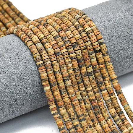 Natural Picture Jasper Beads Strands G-P575-B30-4x1mm-1