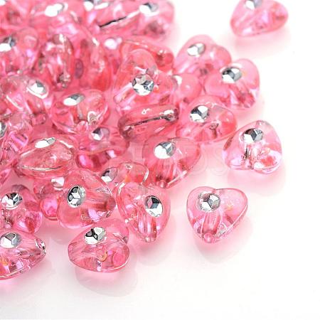 Plating Transparent Acrylic Beads PACR-Q104-11-1
