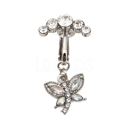 Brass Pave Clear Cubic Zirconia Clip on Belly Rings FS-WG683DA-12-1