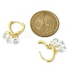 Brass Hoop Earrings with Glass Teardrop Charms EJEW-JE05396-2