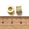 Brass Micro Pave Clear Cubic Zirconia European Beads ZIRC-I070-062G-2