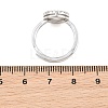 Brass Micro Pave Cubic Zirconia Adjustable Ring Components KK-CBAC351-01P-3