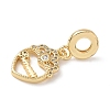 Brass Micro Pave Clear Cubic Zirconia European Dangle Charms KK-D502-09G-2