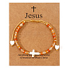 European American Natural Carnelian Beaded Braided Bracelets VZ2609-6-1
