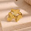 304 Stainless Steel Open Cuff Rings for Women WGC482B-01-2