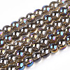 Electroplate Transparent Glass Beads Strands GLAA-T032-T8mm-AB02-1