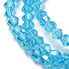 Transparent Electroplate Glass Beads Strands GLAA-F029-4mm-C19-3