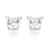 925 Sterling Silver Micro Pave Clear Cubic Zirconia Charms STER-N017-17A-S-2