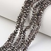 Electroplate Transparent Glass Beads Strands EGLA-A034-T4mm-P14-1
