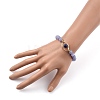 Natural Quartz(Dyed) & Lapis Lazuli(Dyed) Stretch Beaded Bracelets BJEW-JB05426-03-4